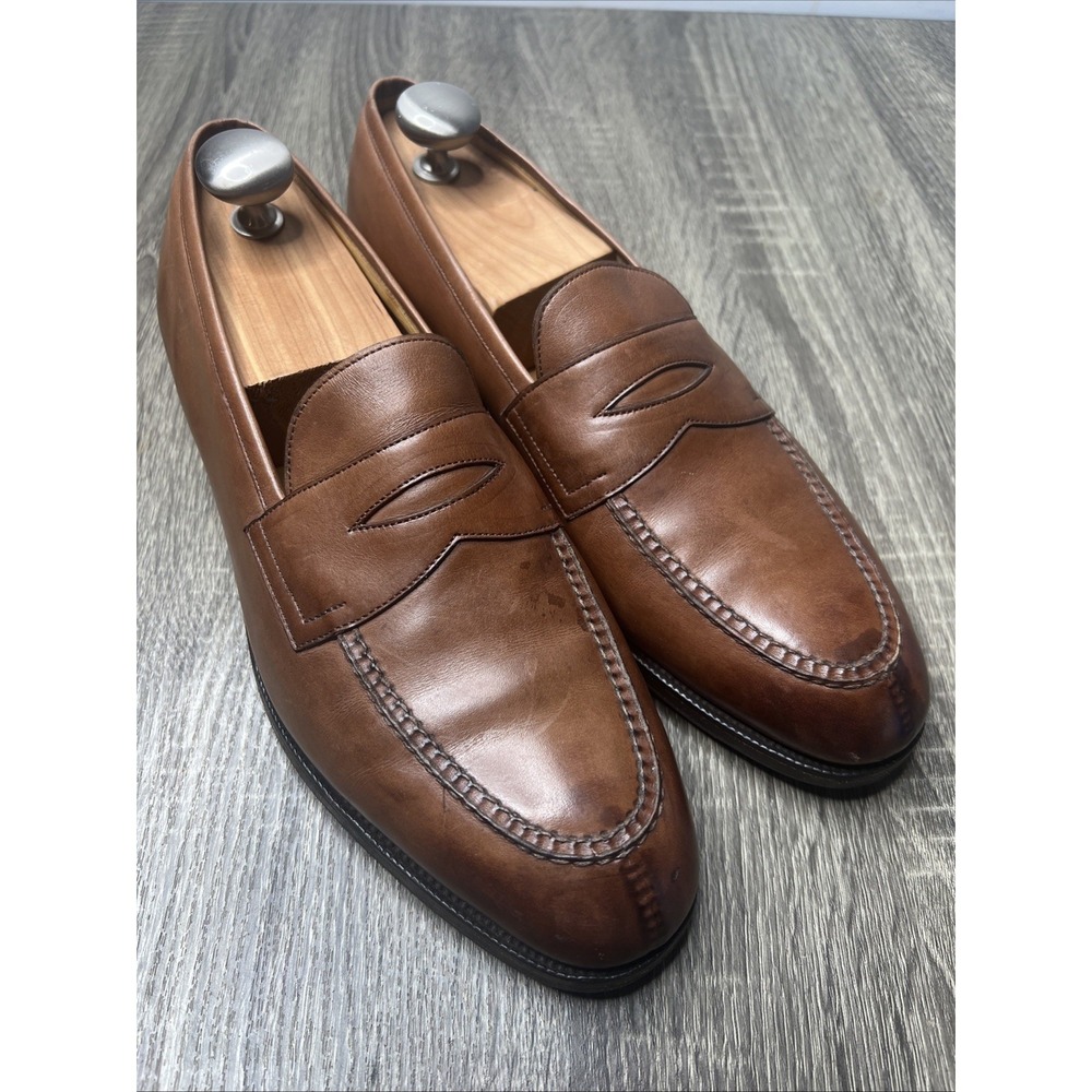 Edward Green Sloane Penny Loafers Brown Leather Slip On Shoes UK 9/9.5 US 10 D - Picture 2 of 16